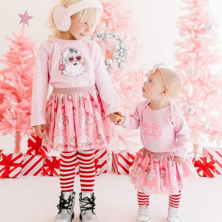 Disco Santa Christmas Long Sleeve Shirt - Pink