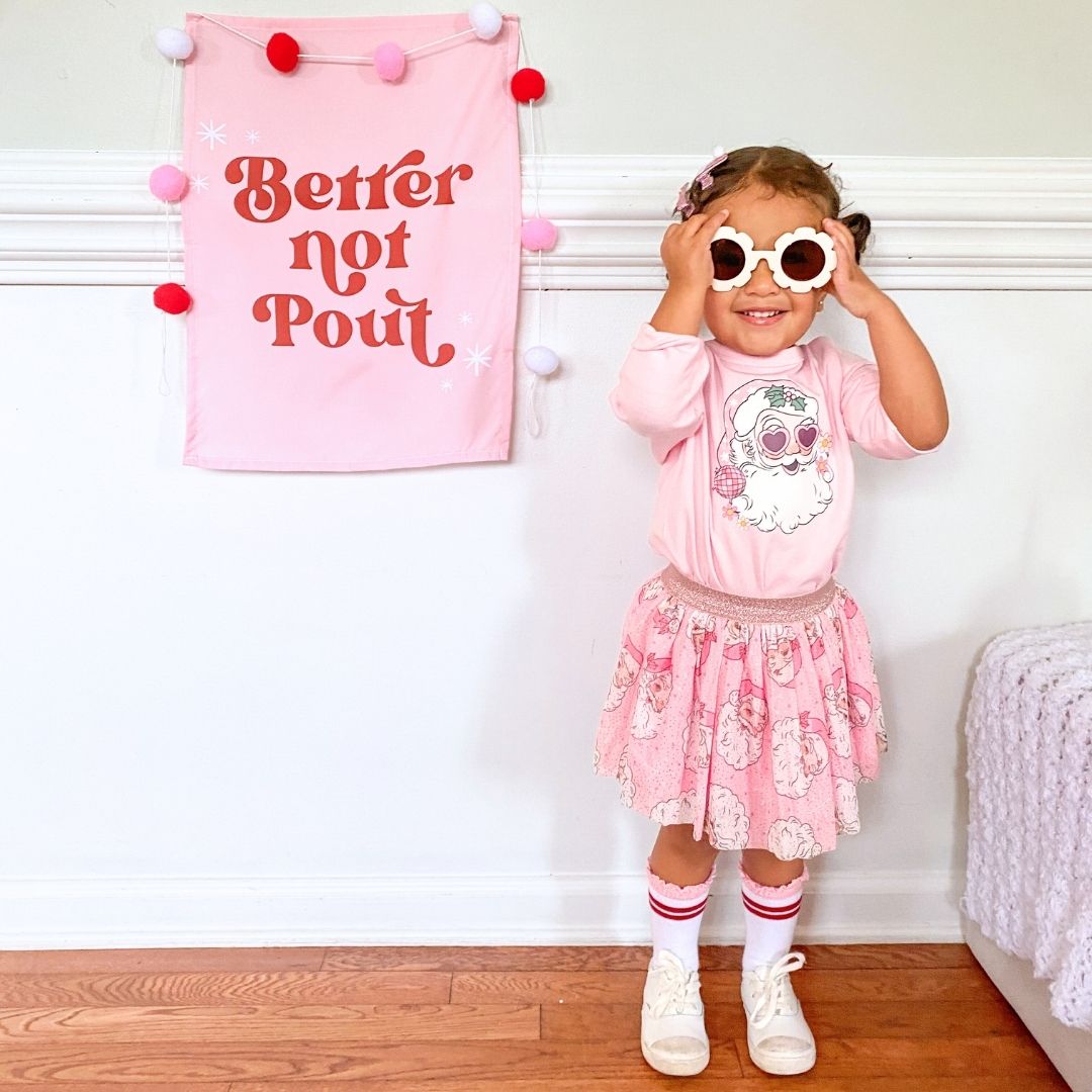 Disco Santa Christmas Long Sleeve Shirt - Pink