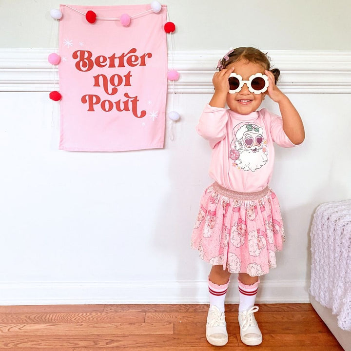 Disco Santa Christmas Long Sleeve Shirt - Pink