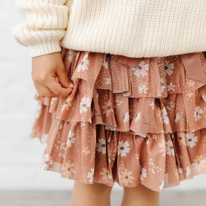 Ditsy Fall Floral Printed Tiered Tutu