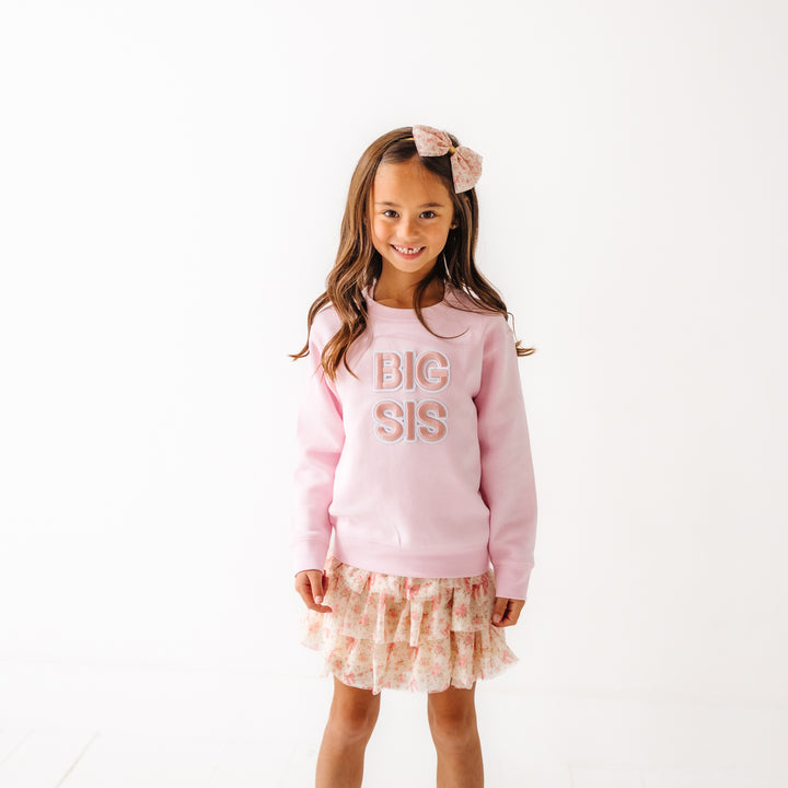 Big Sis Embroidered Patch Sweatshirt - Ballet