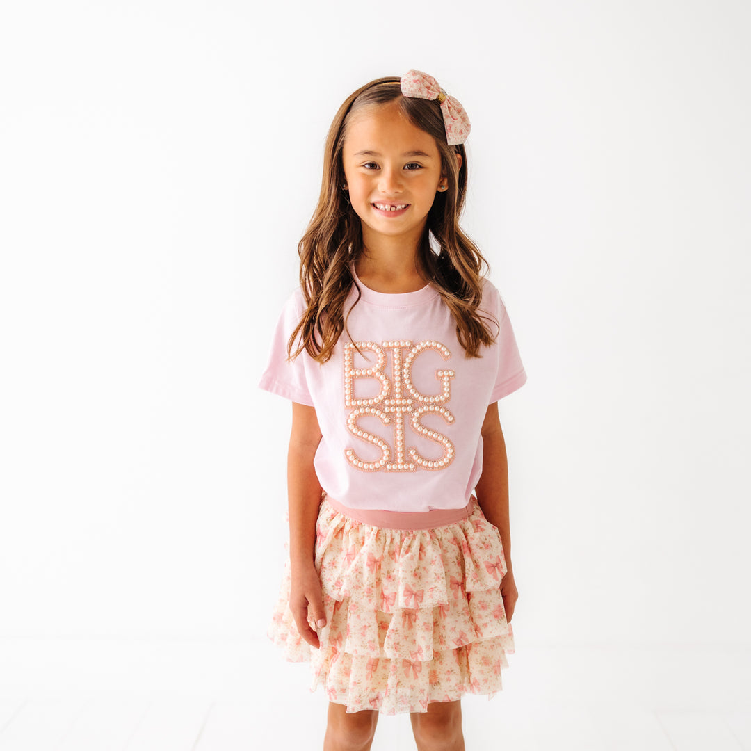 Big Sis Pearl Patch Short Sleeve T-Shirt - Ballet