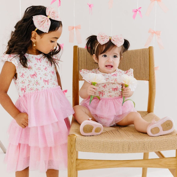 Ditsy Floral Tulle Bow Headband