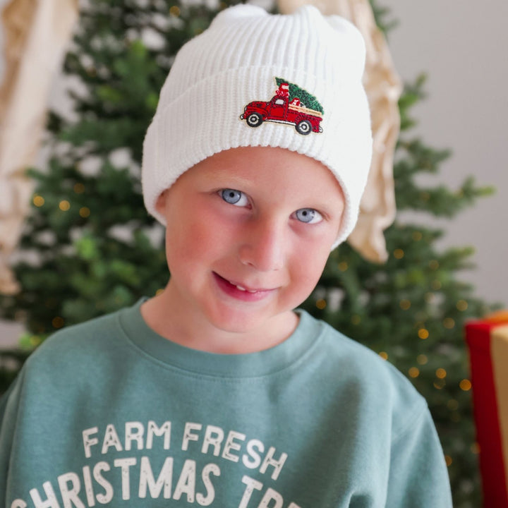 Christmas Truck Patch Beanie