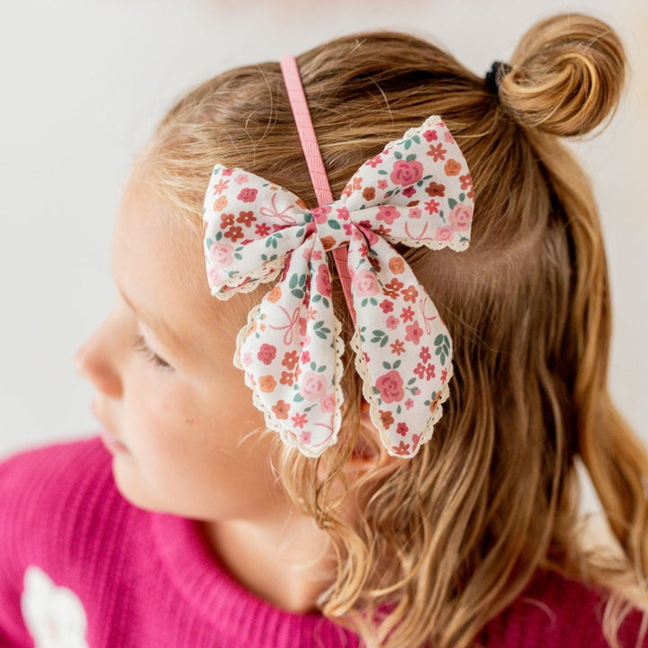 Berry Floral Bow Headband