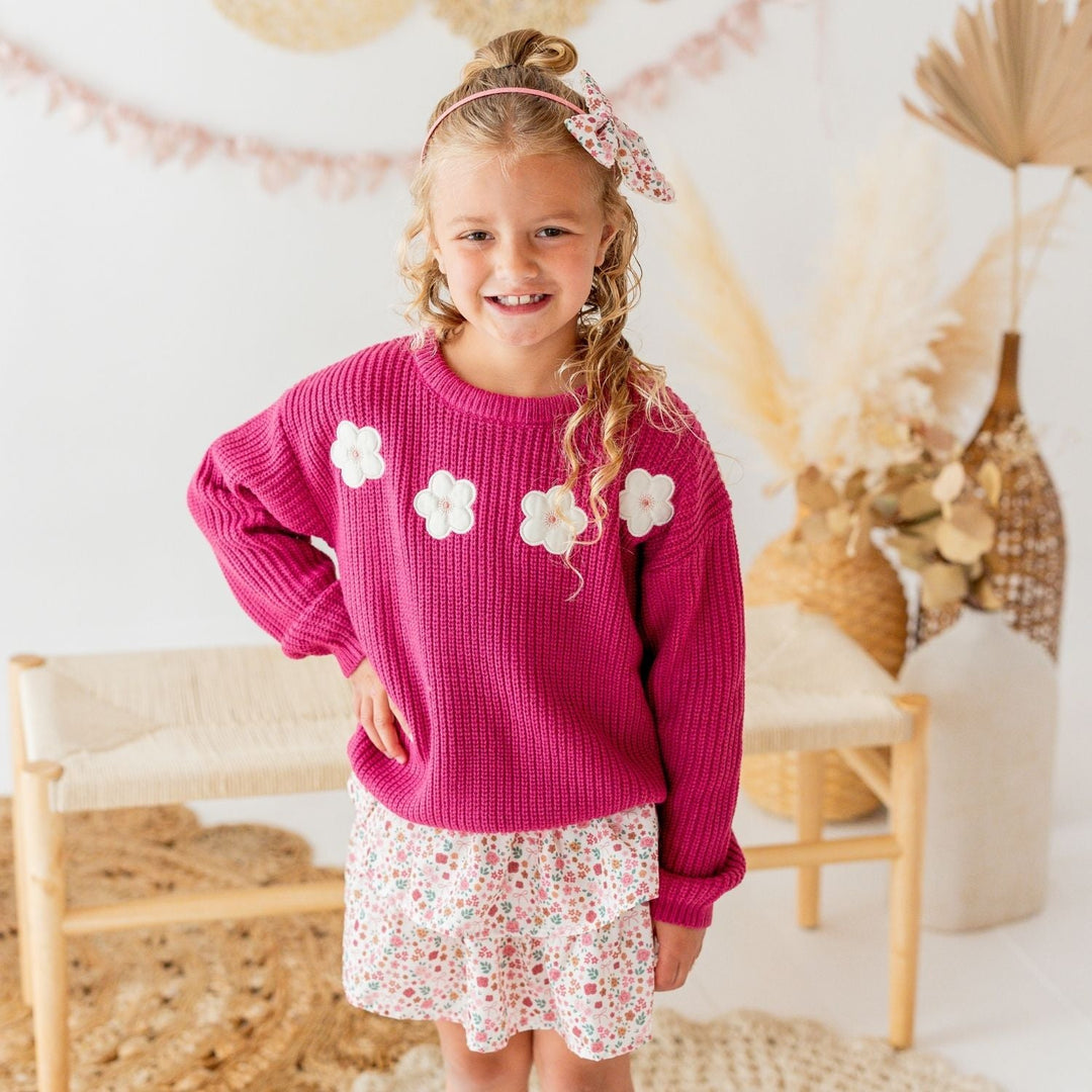 Berry Floral Bow Headband