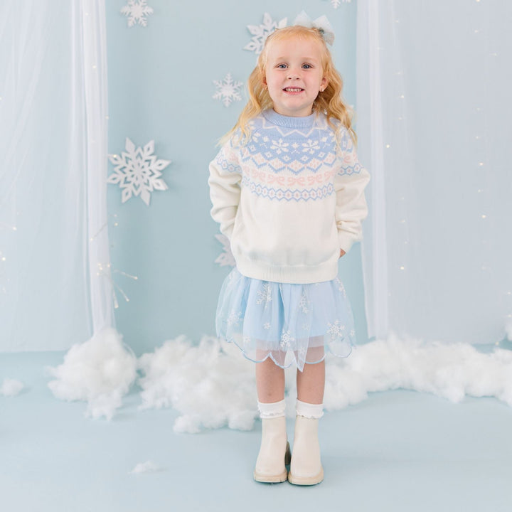 Glitter Snowflake Bow Clip