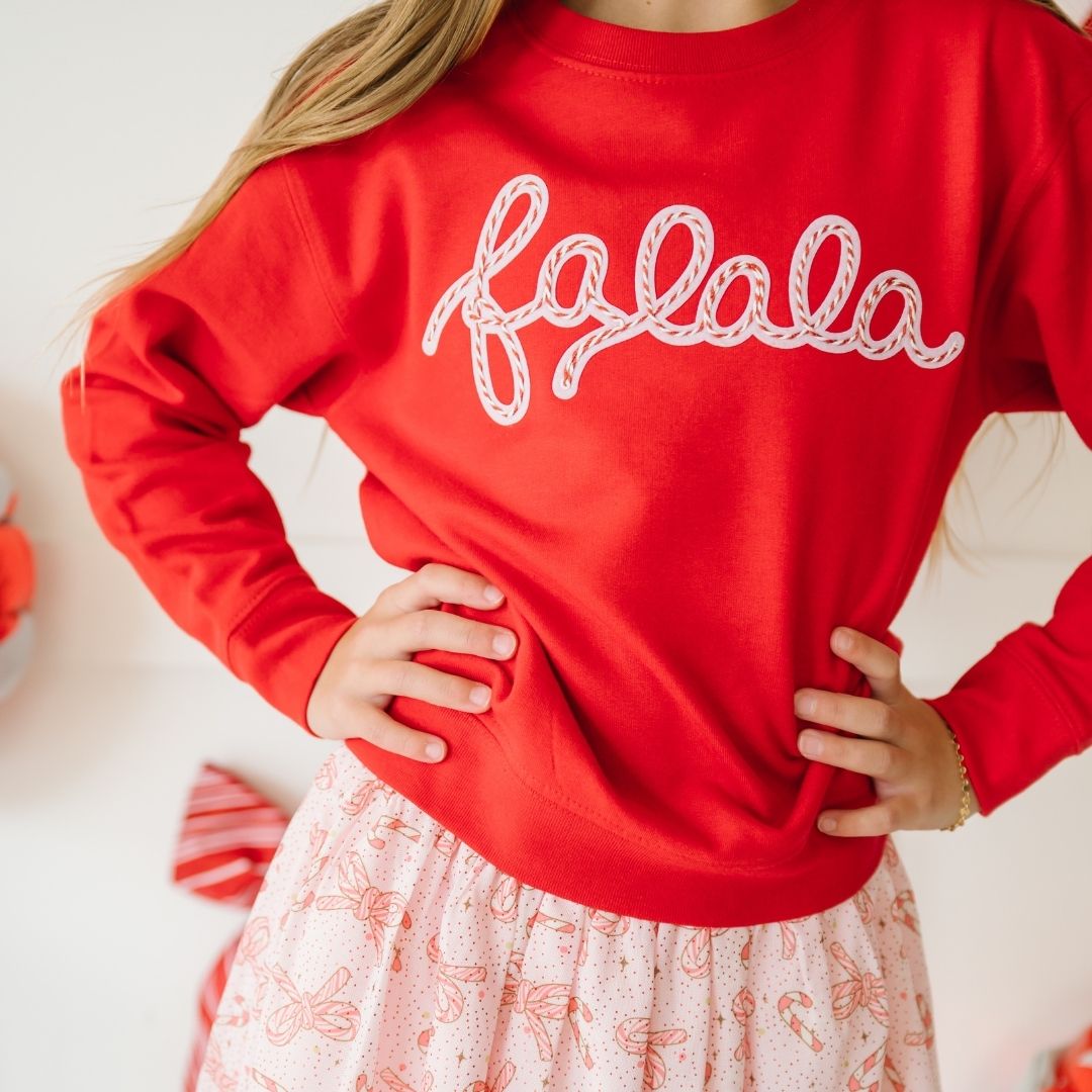 Falala Patch Christmas Sweatshirt - Red