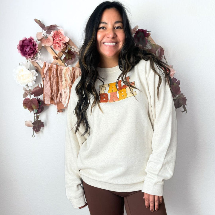 Fall Babe Patch Adult Sweatshirt - Natural