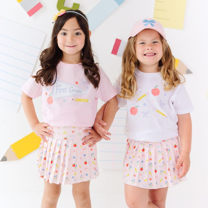 First Grade Bow Pennant Short Sleeve T-Shirt