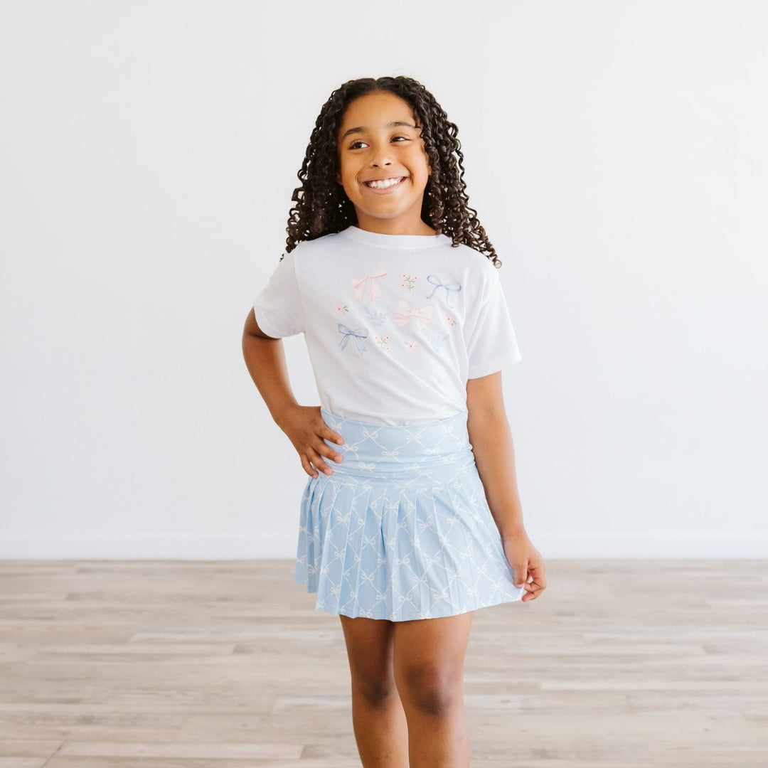 Floral & Bow Watercolor Short Sleeve T-Shirt