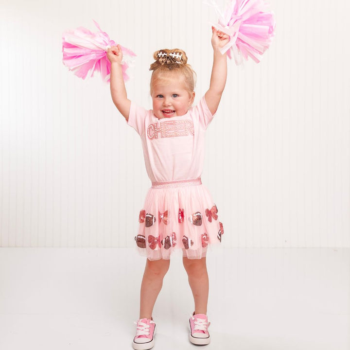 Cheer Pearl Patch Short Sleeve T-Shirt - Ballet