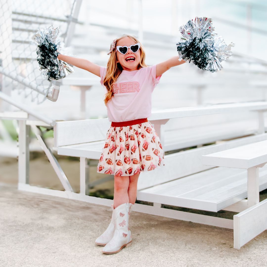 Cheer Pearl Patch Short Sleeve T-Shirt - Ballet