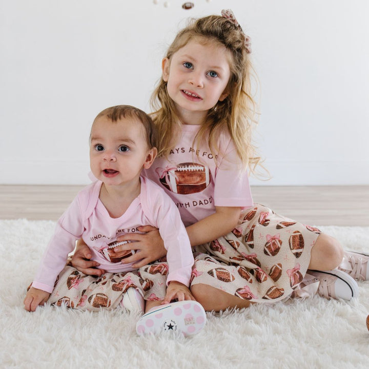 Football With Daddy Long Sleeve Bodysuit - Ballet