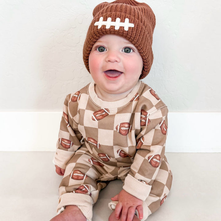 Football Checkered Sweatshirt & Jogger Set