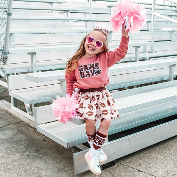 Game Day Patch Sweatshirt - Dusty Rose