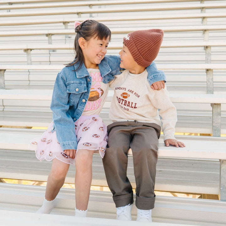 Football Sequin Patch Denim Jacket