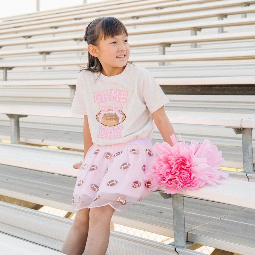 Game Day Sequin Patch Short Sleeve T-Shirt