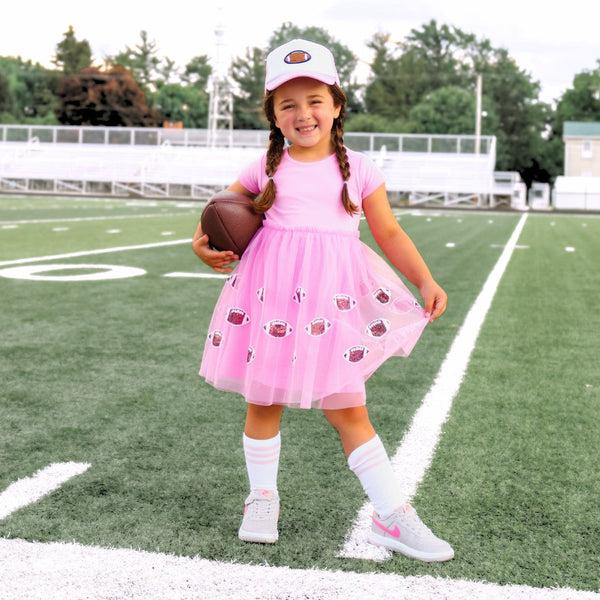 Football Sequin Short Sleeve Tutu Dress