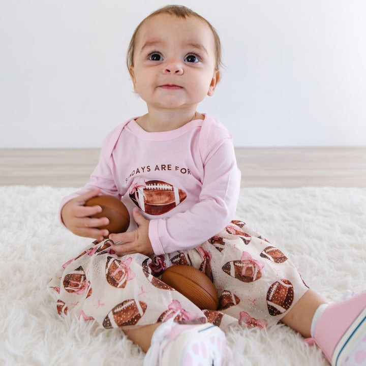 Football With Daddy Long Sleeve Bodysuit - Ballet