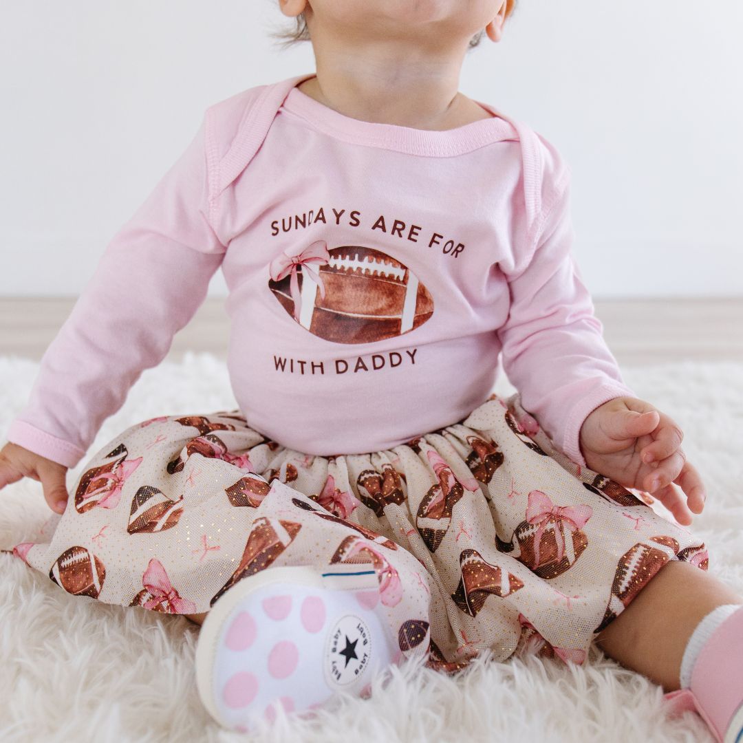 Football With Daddy Long Sleeve Bodysuit - Ballet