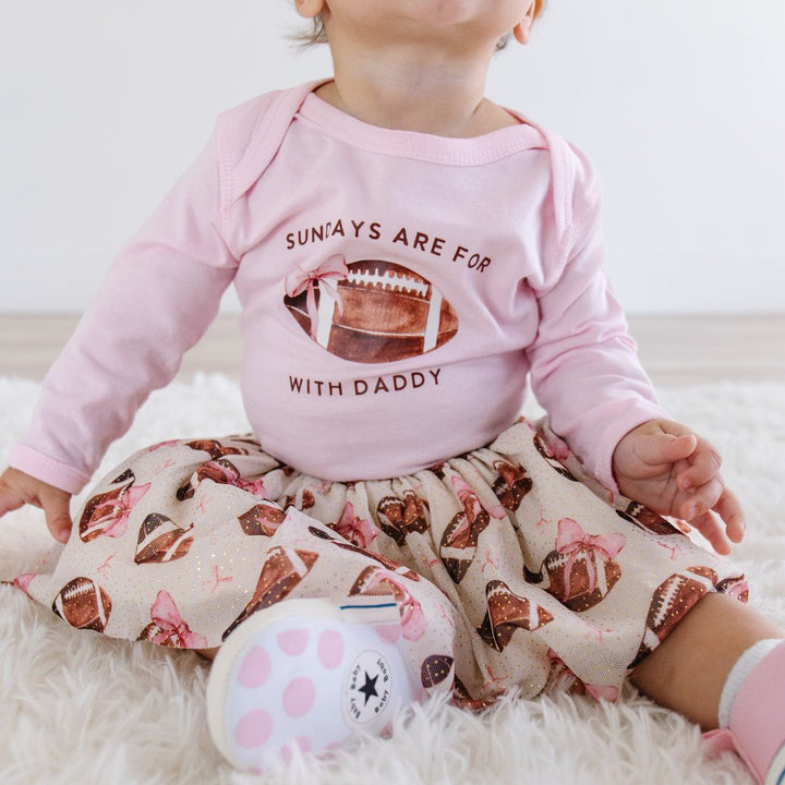 Football With Daddy Long Sleeve Bodysuit - Ballet