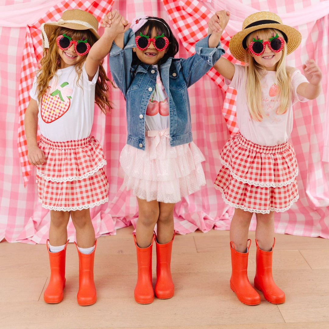 Cherry Sequin Patch Denim Jacket