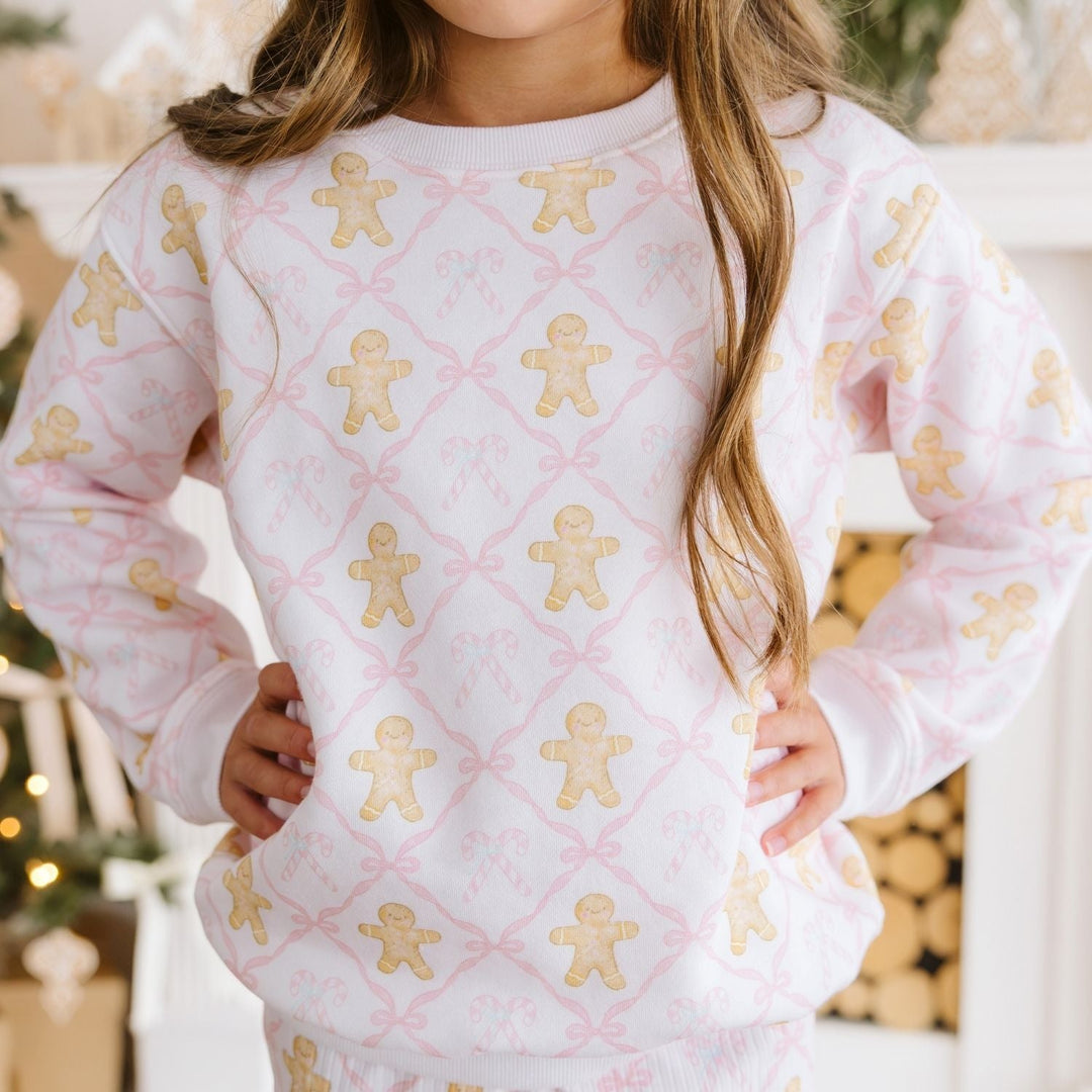 Gingerbread Bow Trellis Christmas Sweatshirt