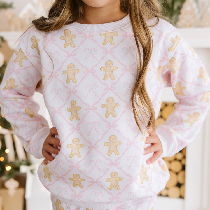 Gingerbread Bow Trellis Christmas Sweatshirt