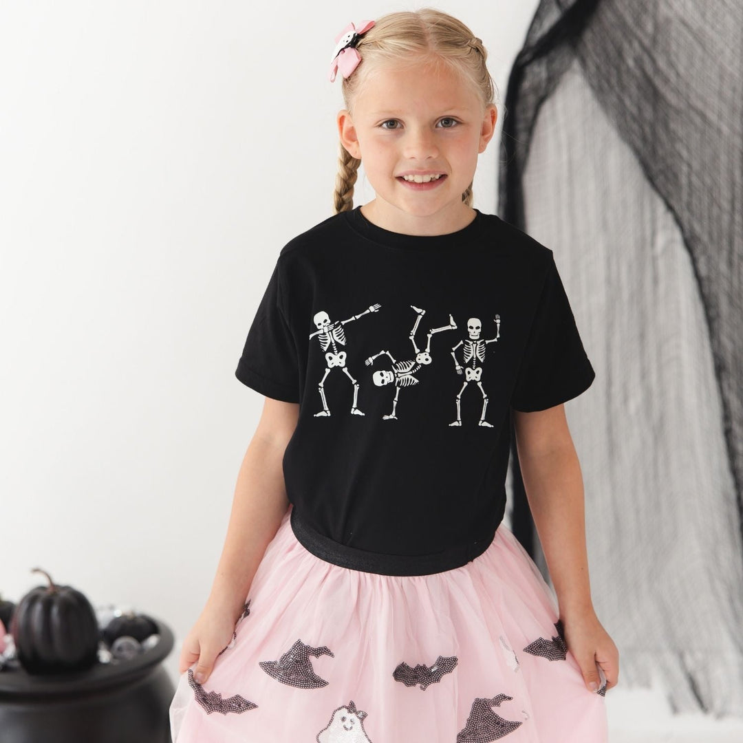 Glow In The Dark Silly Skelly Halloween Short Sleeve T-Shirt