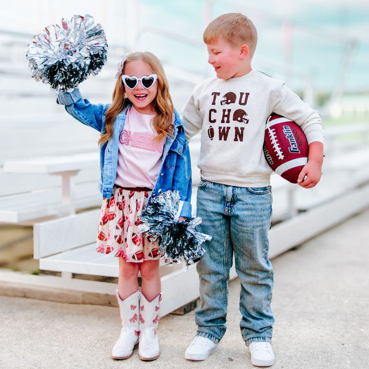 Game Day Football Sequin Patch Denim Jacket