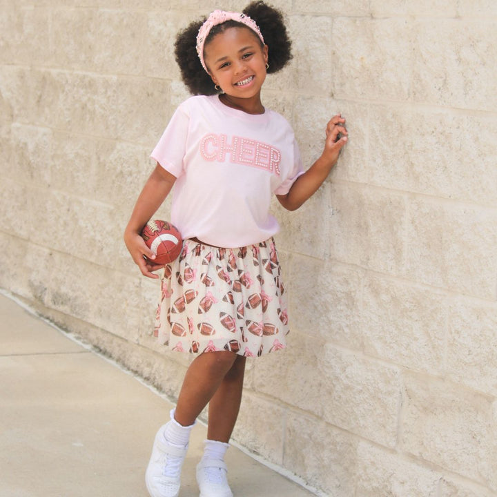 Cheer Pearl Patch Short Sleeve T-Shirt - Ballet