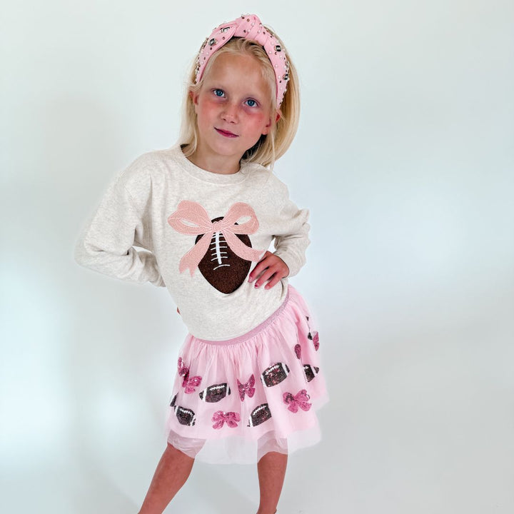 Coquette Football Patch Sweatshirt - Natural
