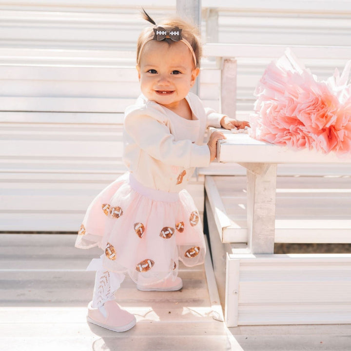 Mini Sequin Footballs Tutu Skirt