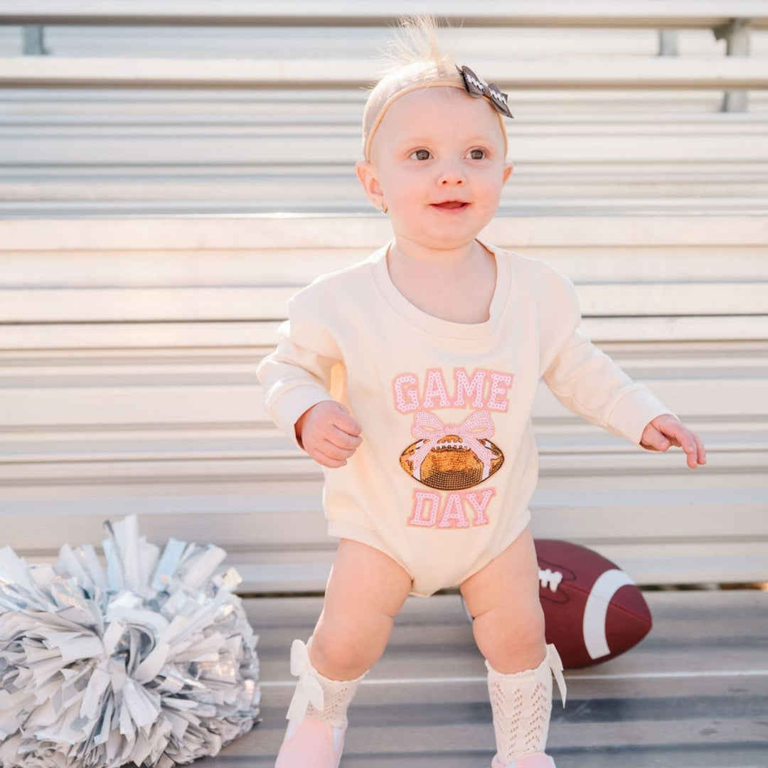 Game Day Glitter Bow Baby Headband