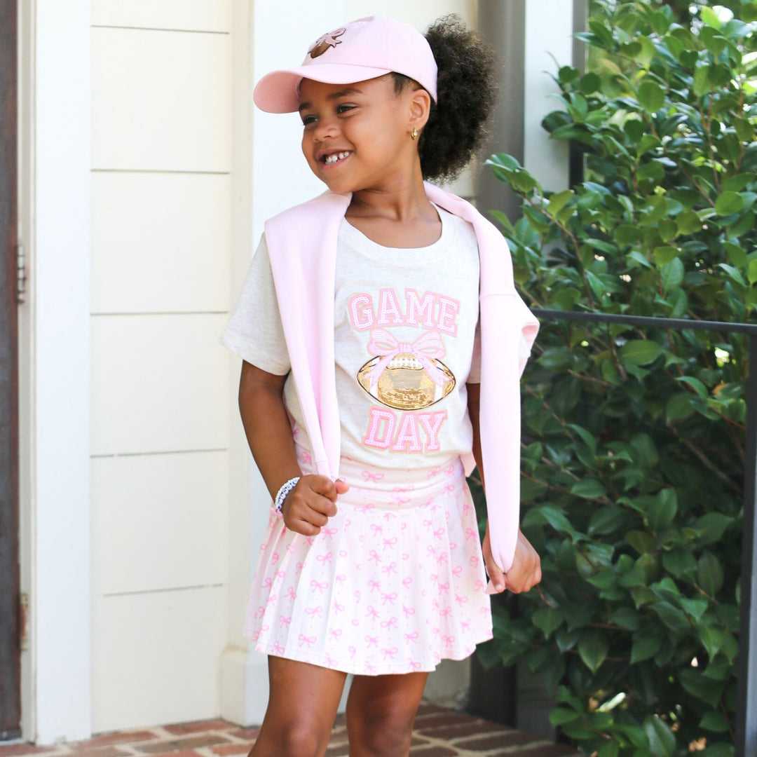 Pink Bow Athletic Skort