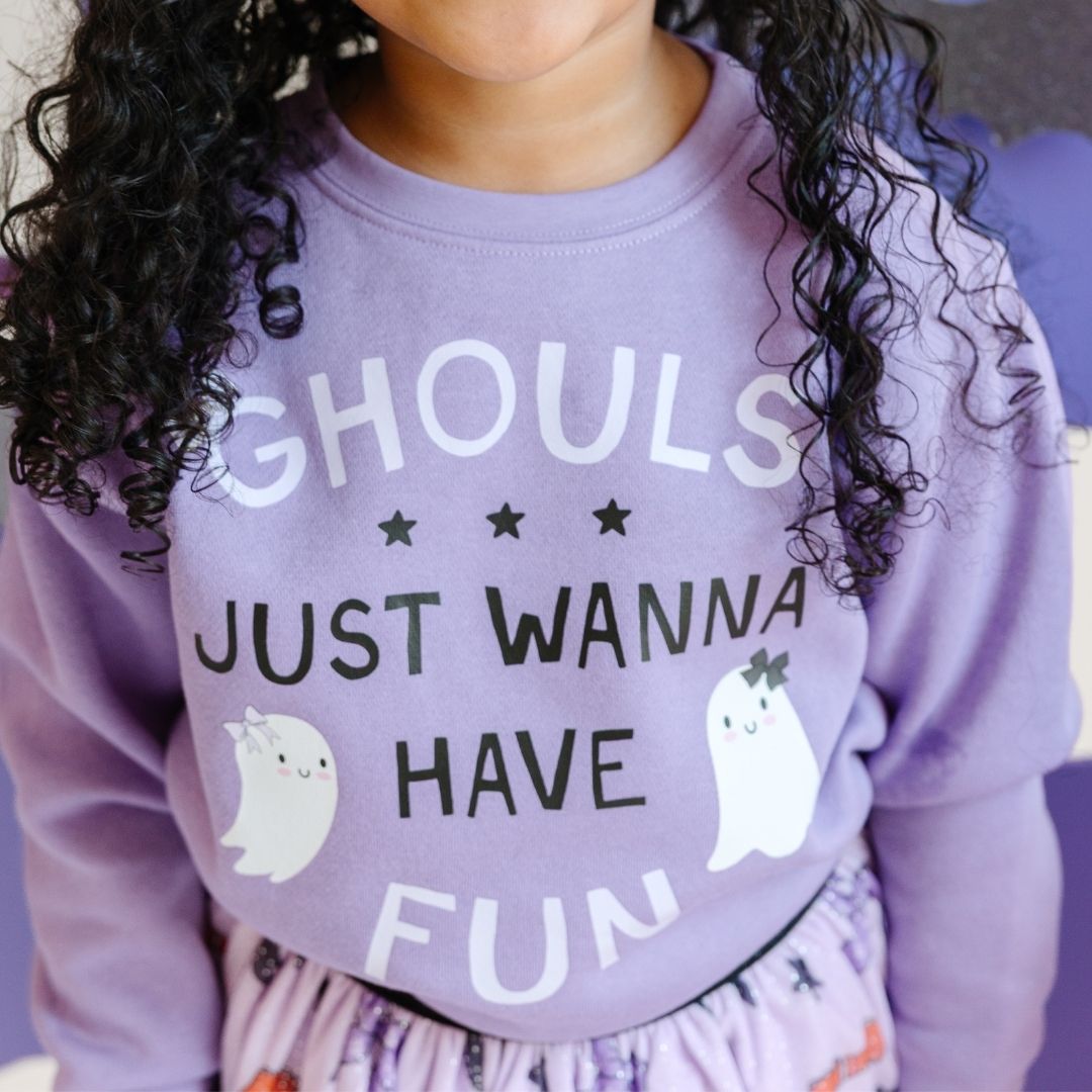 Ghouls Just Wanna Have Fun Halloween Sweatshirt - Lavender