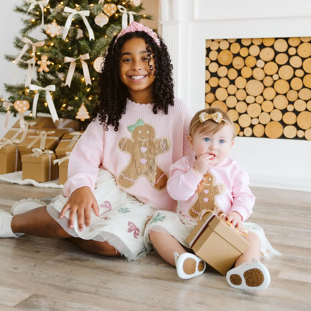 Gingerbread Sequin Patch Christmas Sweater