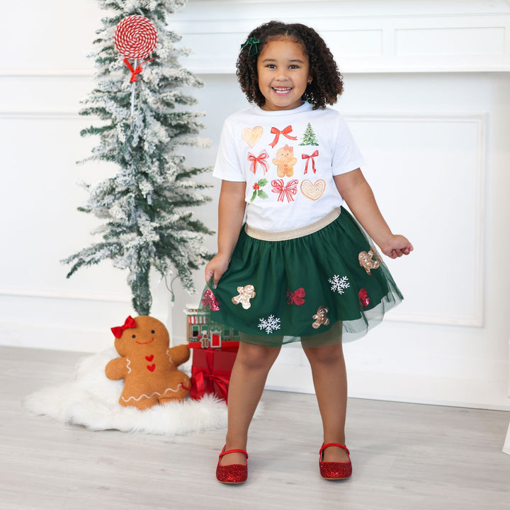 Gingerbread Joy Sequin Christmas Tutu Skirt