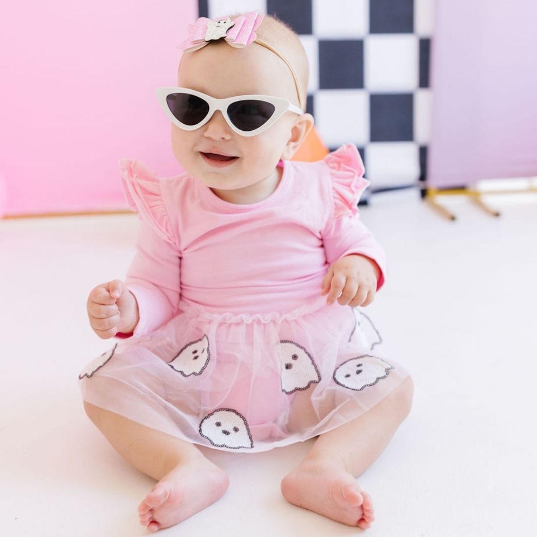 Girly Ghost Halloween Bow Baby Headband