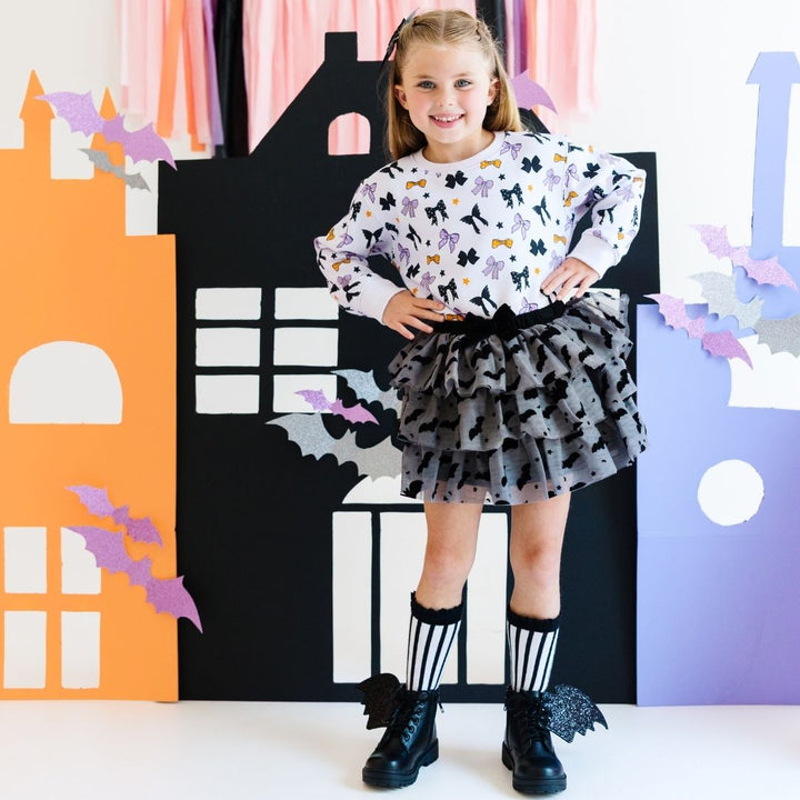 Spooky Bows Halloween Sweatshirt - Lavender