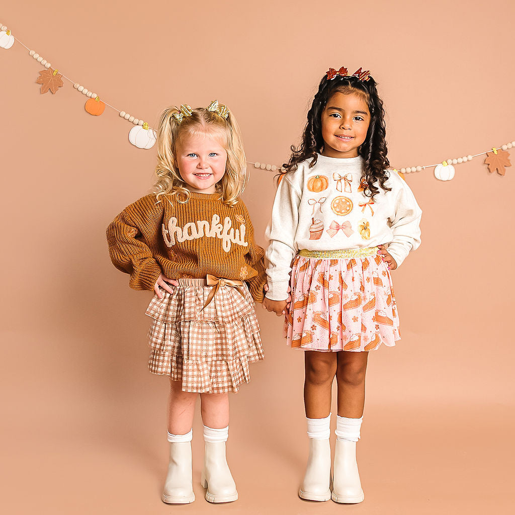 Thankful Cutie Thanksgiving Sweatshirt - Natural