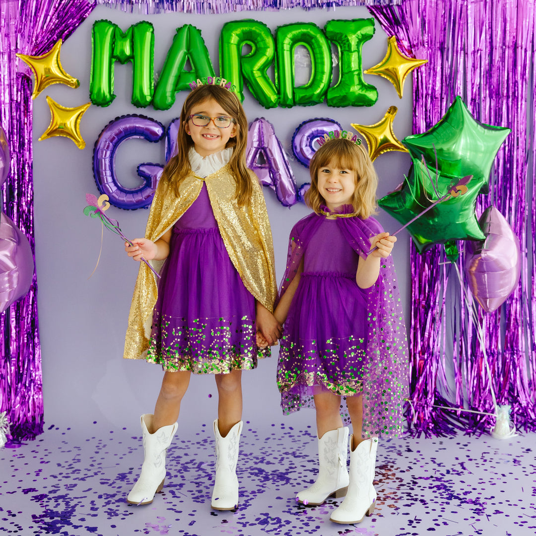 purple dress for mardi gras Sweet Wink Little Girls Mardi Gras Confetti Short Sleeve Tutu Dress