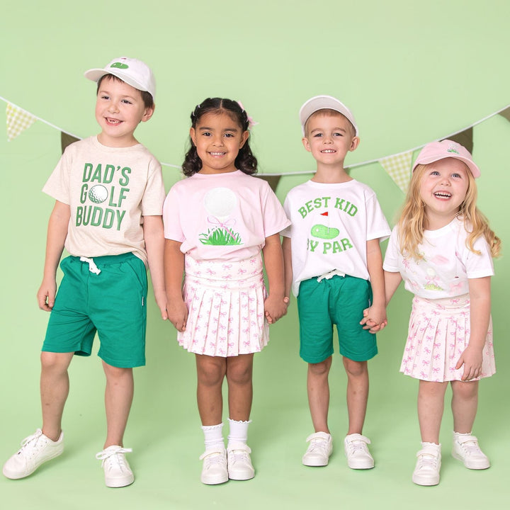 Golf Tee Front Flag Patch Baseball Hat - White