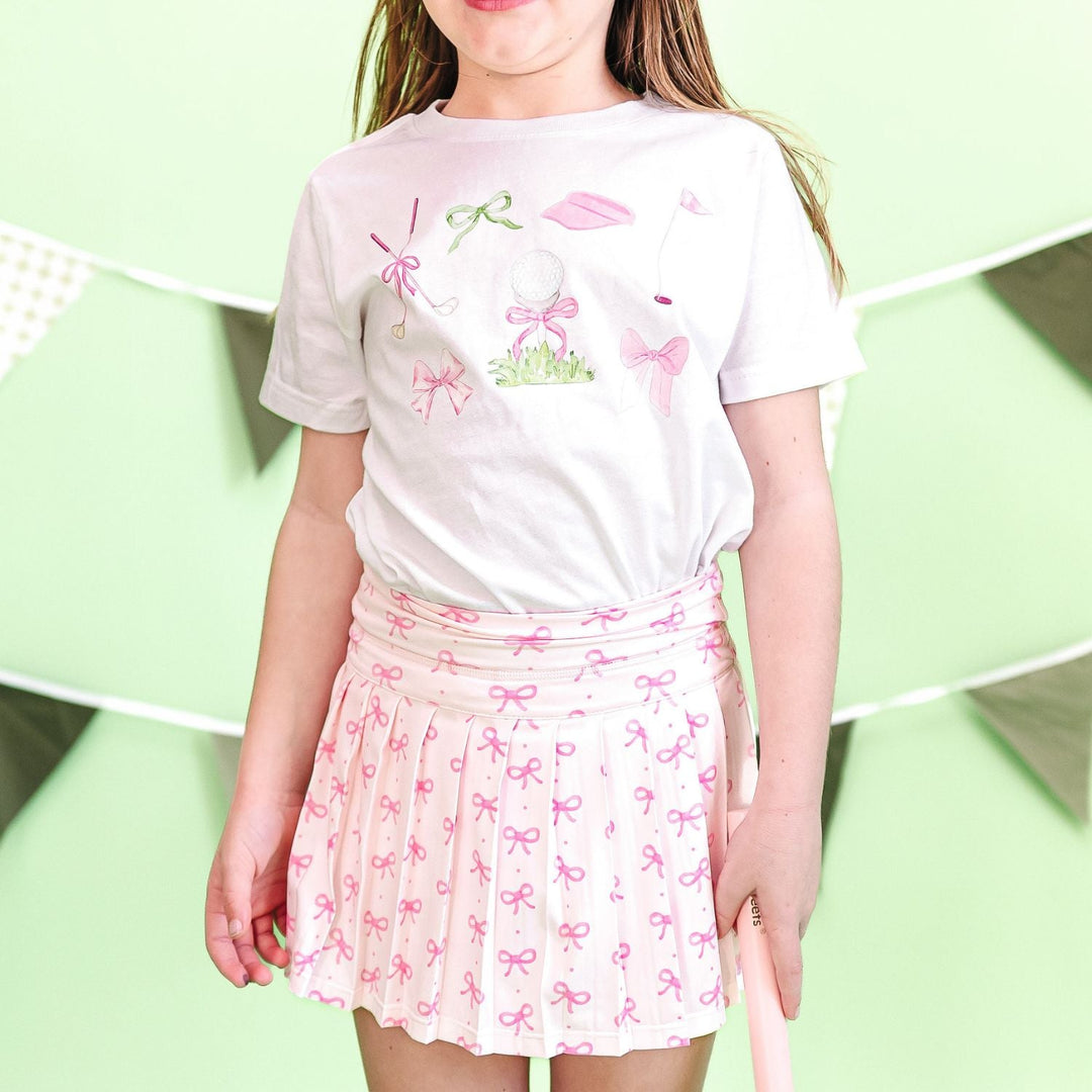 Pink Bow Athletic Skort