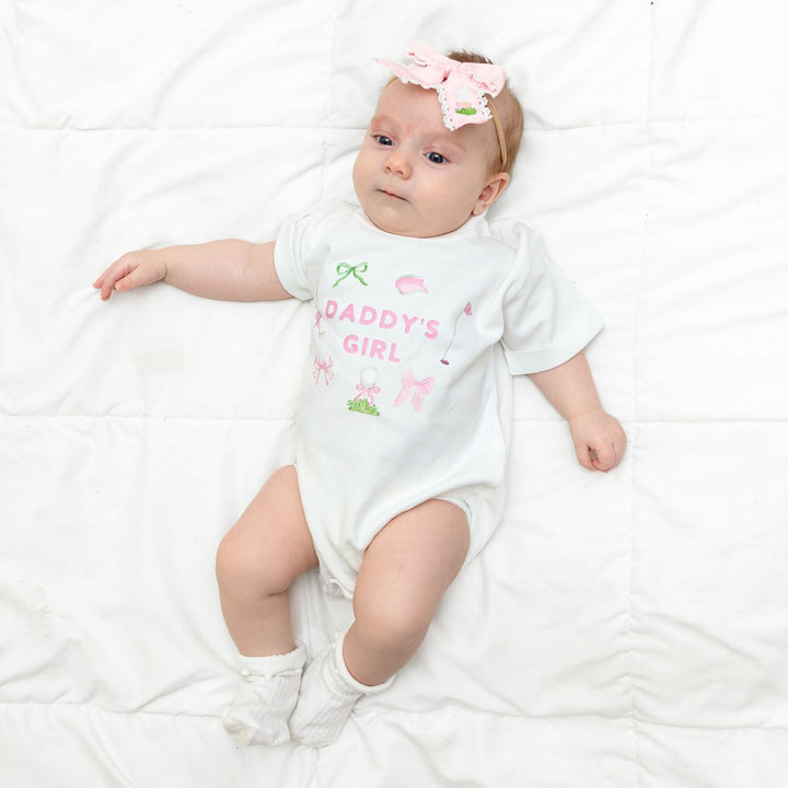 Daddy's Girl Golf Icon Short Sleeve Romper - White