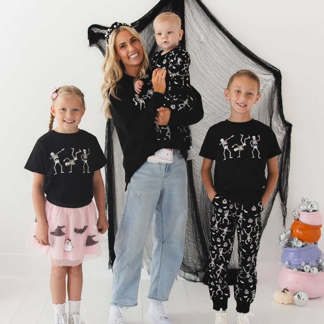 Glow In The Dark Silly Skelly Halloween Women's Sweatshirt