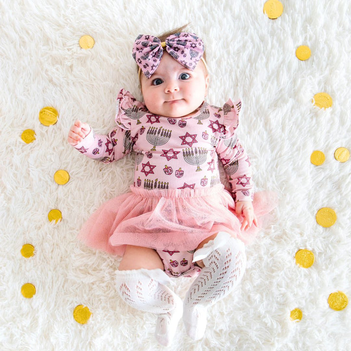 Hanukkah Long Sleeve Tutu Bodysuit