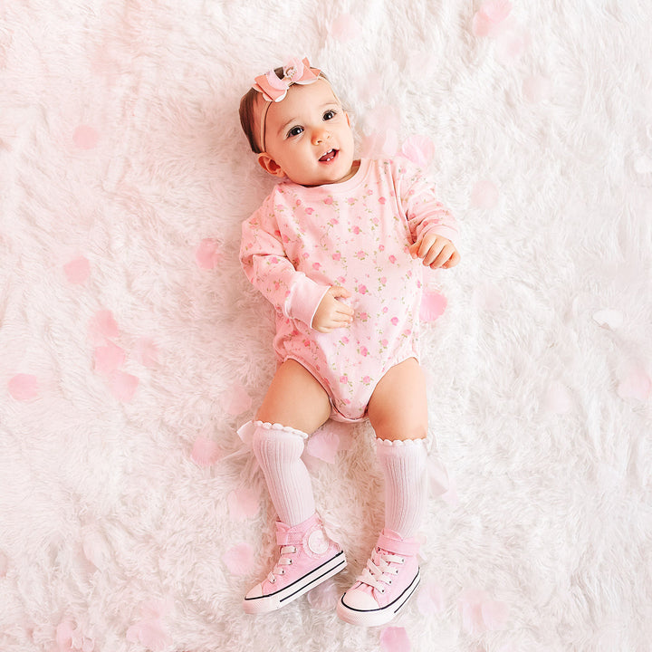 Heart Charm Glitter Bow Baby Headband