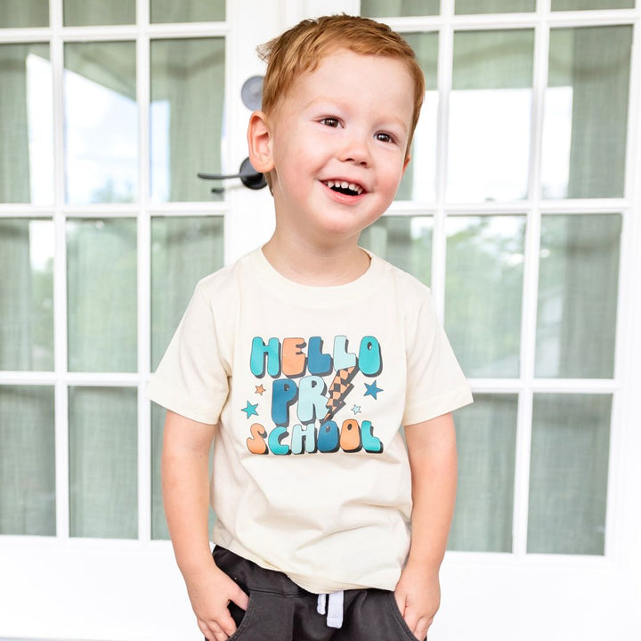 Hello Preschool Short Sleeve T-Shirt - Natural